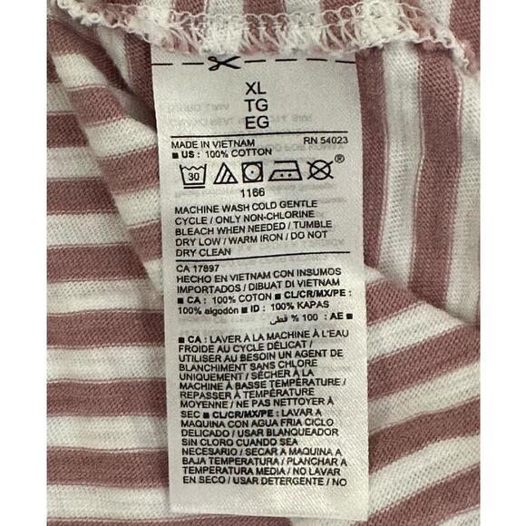 Old Navy XL Elastic Waist Defined Striped Short Sleeve Casual Cotton Dress - Picture 3 of 7